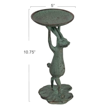 Charming Cast Iron Bunny Candle Holder for Spring Decor