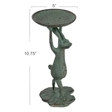 Charming Cast Iron Bunny Candle Holder for Spring Decor