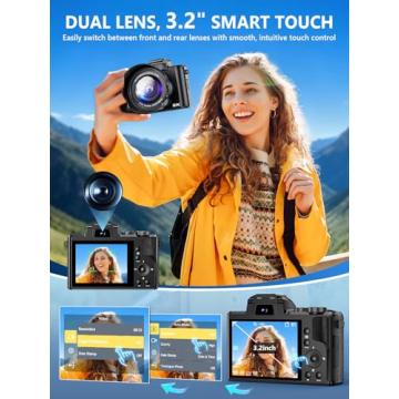 8K Digital Camera with 88MP and Dual Lenses for Creators