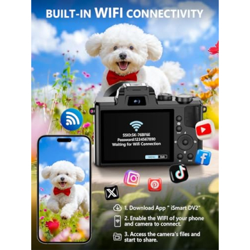 8K Digital Camera with 88MP and Dual Lenses for Creators