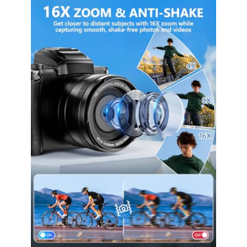 8K Digital Camera with 88MP and Dual Lenses for Creators