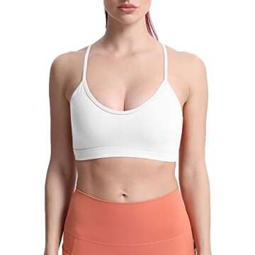 Aoxjox Women's Workout Y Sports Bras Fitness Backless Padded Trainning Active Gym Bra Yoga Crop Tank...