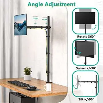 WALI Single Monitor Stand for 32-inch Screens