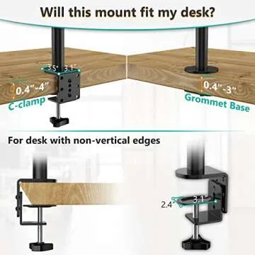 WALI Single Monitor Stand for 32-inch Screens