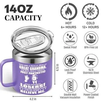 LIZAVY Grandma Mug - Perfect Gift for Grandkids