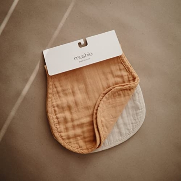 Mushie Organic Cotton Burp Cloths Set of 2 - Stylish & Absorbent