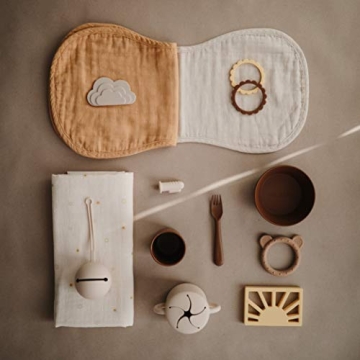 Mushie Organic Cotton Burp Cloths Set of 2 - Stylish & Absorbent