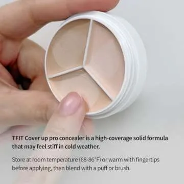 TFIT Multi-Use Pot Concealer - Triple Palette | High-Pigmented, Full Coverage & Crease-Proof | Korean Concealer for Dark Circles, Redness & Blemishes | 01 Neutral