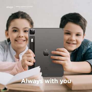 elago Pencil Holder Compatible with Apple Pencil Pro, Apple Pencil (1st & 2nd Generation) and Apple Pencil (USB-C), Strong Adhesive Sleeve, PU Leather and Soft Lycra Material [Black]