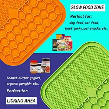 Kwispel Dog Licking Mat, 3 Pcs Large Licking Mat for Dogs with Suction for Anxiety, Peanut Butter Do...