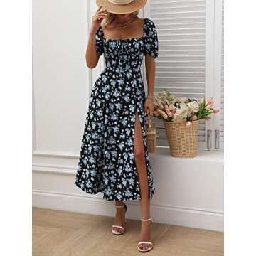 Chic SheIn Women's Square Neck Floral Dress for Any Event