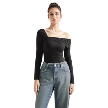 SUUKSESS Women’s Stylish Off-The-Shoulder Long Sleeve Top