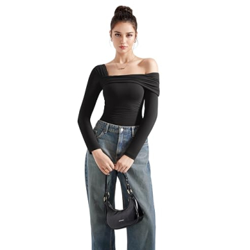 SUUKSESS Women’s Stylish Off-The-Shoulder Long Sleeve Top