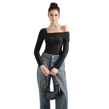 SUUKSESS Women’s Stylish Off-The-Shoulder Long Sleeve Top