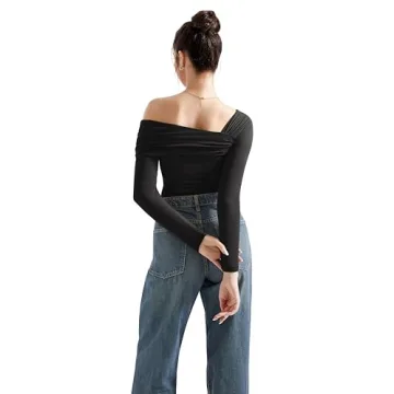 SUUKSESS Women’s Stylish Off-The-Shoulder Long Sleeve Top