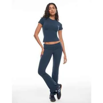 INLYRIC Women's Flared Leggings - Stylish Cotton Yoga Pants - 30"