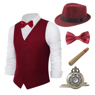Stylish BABEYOND 1920s Men's Gatsby Gangster Vest Set with Accessories