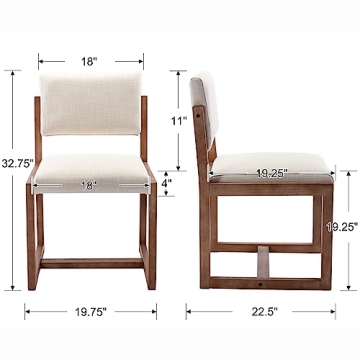 DUOMAY Beige Upholstered Dining Chairs Set of 2