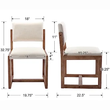 DUOMAY Beige Upholstered Dining Chairs Set of 2