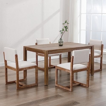 DUOMAY Beige Upholstered Dining Chairs Set of 2