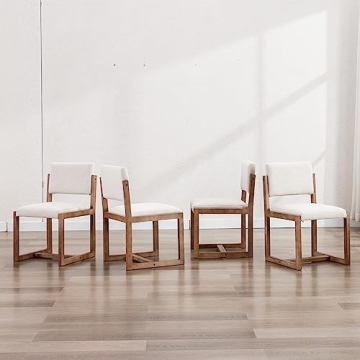 DUOMAY Beige Upholstered Dining Chairs Set of 2