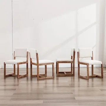 DUOMAY Beige Upholstered Dining Chairs Set of 2