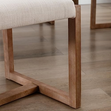 DUOMAY Beige Upholstered Dining Chairs Set of 2