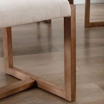 DUOMAY Beige Upholstered Dining Chairs Set of 2