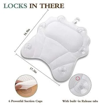 Luxury Ergonomic Bath Pillow with Support for All Bathtubs