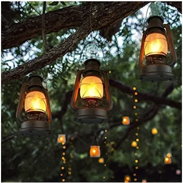 LED Vintage Lantern Flickering Flame for Indoor and Outdoor