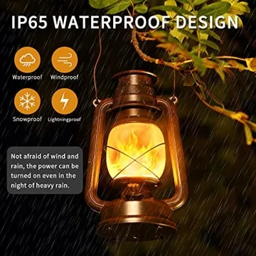 LED Vintage Lantern Flickering Flame for Indoor and Outdoor