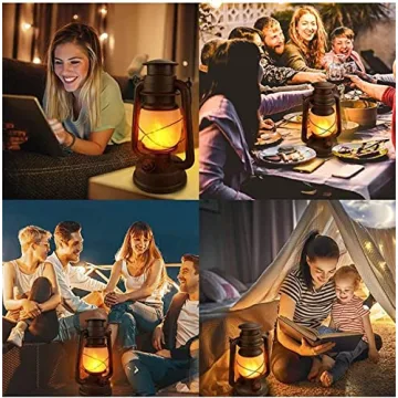LED Vintage Lantern Flickering Flame for Indoor and Outdoor