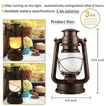 LED Vintage Lantern Flickering Flame for Indoor and Outdoor