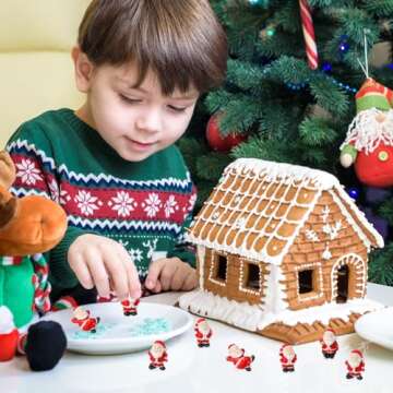 DOITOOL 12PCS Mini Santa Claus Figurines Miniature Christmas Figurines Resin Santa Figurines Christm...