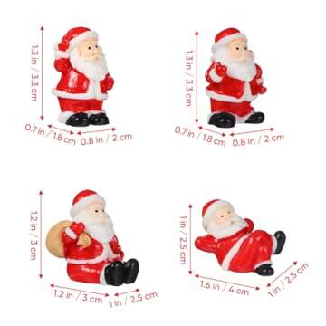 DOITOOL 12PCS Mini Santa Claus Figurines Miniature Christmas Figurines Resin Santa Figurines Christmas Miniatures Ornament Christmas Santa Claus Decorations for Xmas Party Supplies (Random Color)