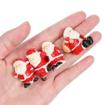 DOITOOL 12PCS Mini Santa Claus Figurines Miniature Christmas Figurines Resin Santa Figurines Christmas Miniatures Ornament Christmas Santa Claus Decorations for Xmas Party Supplies (Random Color)