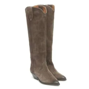 YIYA Women's Western Cowboy Knee High Boots with Chunky Heel