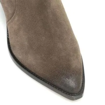 YIYA Women's Western Cowboy Knee High Boots with Chunky Heel