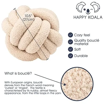 Happy Koala Boucle Knot Ball Pillow for Stylish Home Decor