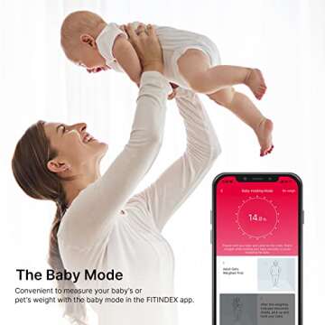 FITINDEX Smart Digital Body Weight Scale, BMI Bathroom Scale with Smartphone App, Step-on Technology...