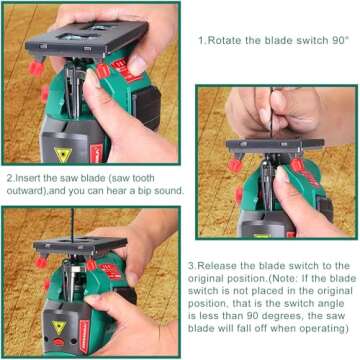 HYCHIKA Jig saw, 6.7A Jig Saw 800-3000SPM with 6 Variable Speeds, 4 Orbital Sets, Bevel Angle 45°, 6PCS Blades, Pure Copper Motor, Laser Guide, Wood Metal Plastic Cutting