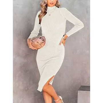 Stylish ANRABESS Midi Sweater Dress for Fall 2024