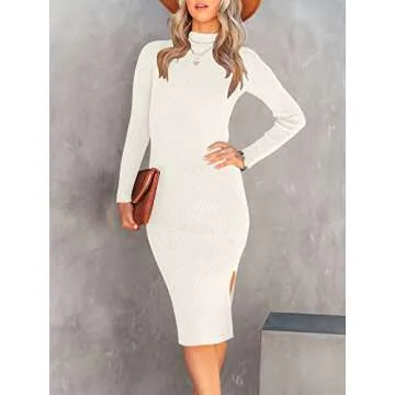 Stylish ANRABESS Midi Sweater Dress for Fall 2024