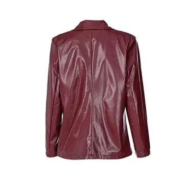 Chic NUFIWI Women Faux Leather Blazer for Versatile Style