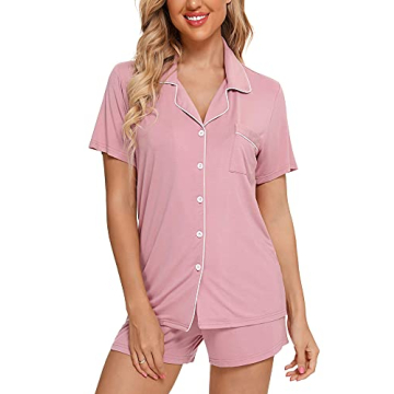 Anjue Pajamas for Women Soft Breathable Short Set
