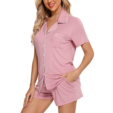 Anjue Pajamas for Women Soft Breathable Short Set