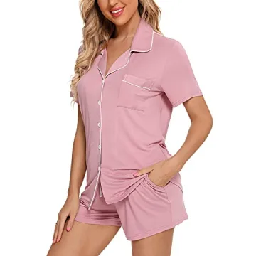 Anjue Pajamas for Women Soft Breathable Short Set