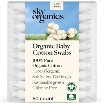Sky Organics Organic Baby Cotton Swabs for Baby, 100% Pure Organic Cotton, GOTS Certified Organic Co...