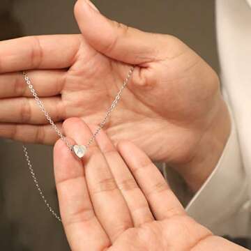 ZRAY Tiny Heart Initial Necklace 18K Silver Filled Handmade Dainty Personalized Letter Heart Choker Necklace Alphabet Pendant Jewelry Gift for Women Teen Girls（A）