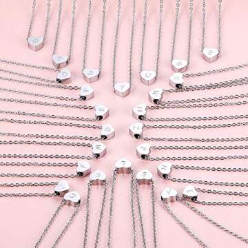 ZRAY Tiny Heart Initial Necklace 18K Silver Filled Handmade Dainty Personalized Letter Heart Choker Necklace Alphabet Pendant Jewelry Gift for Women Teen Girls（A）